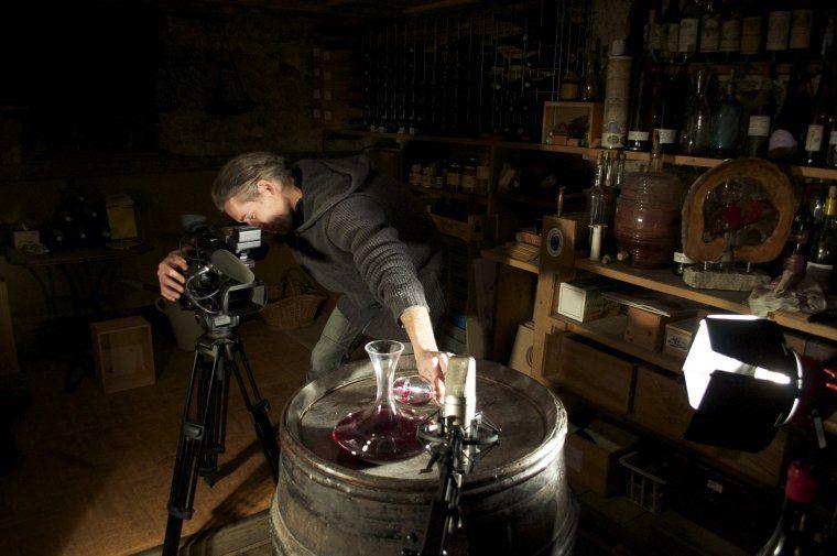 Silvère Cheret en pleine prise de vue pour le film La Clef des Terroirs