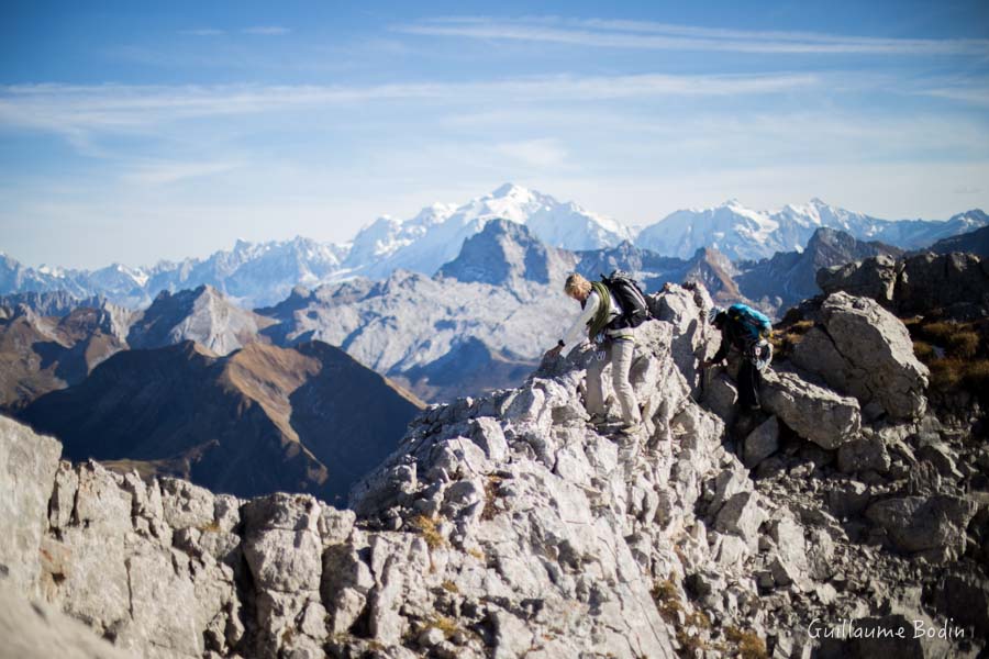 Catherine Monet à l'arête des Bouquetins au Jalouvre