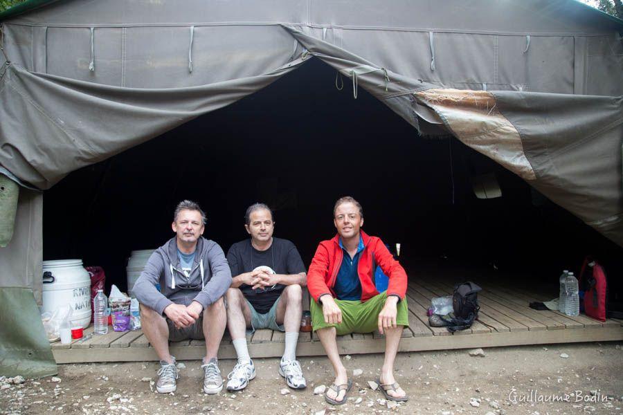 Loïc, Jean-Claude et Guillaume au bivouac Gournier