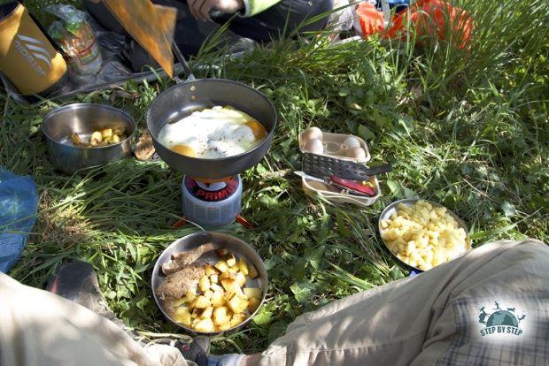 Oeufs au plat dans la nature