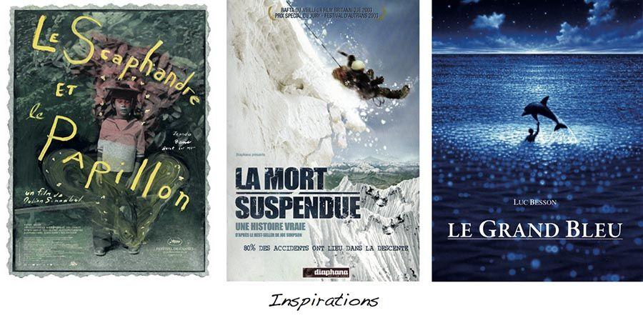 Inspirations Hugo Le Film - Le Scaphandre et le Papillon, La Mort Suspendue et Le Grand Bleu