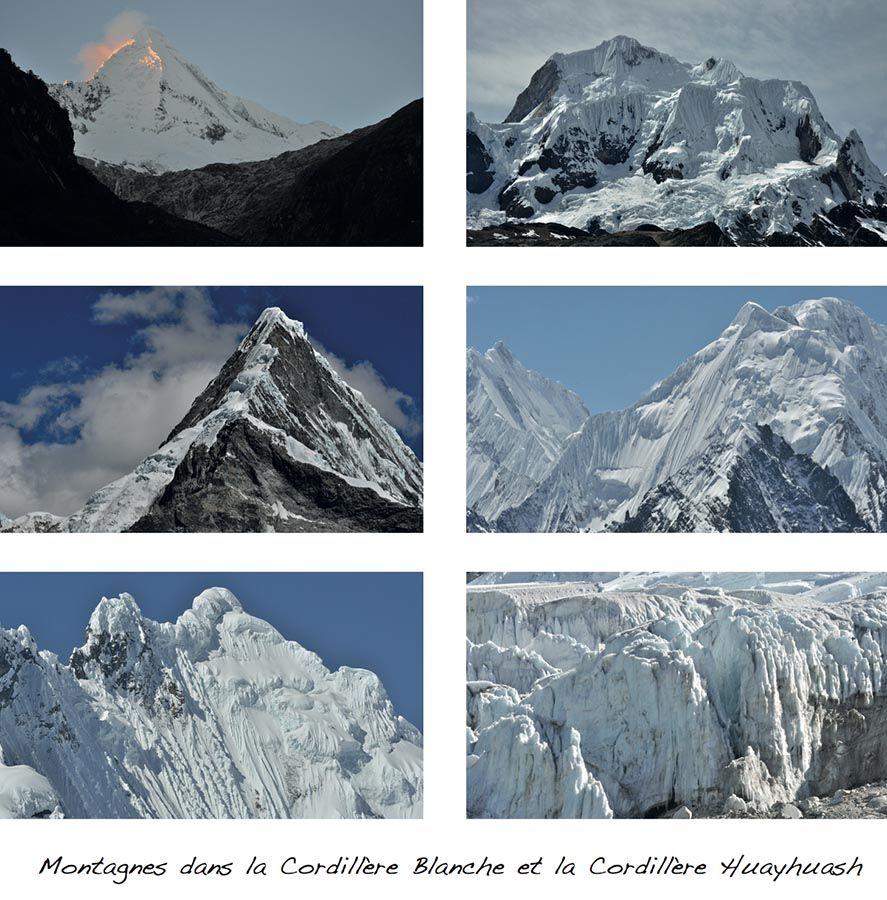 Montagne dans la Cordillère Blanche et Cordillère Huayhuash au Pérou